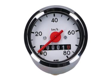 Tacho 48mm weiß 80 km/h